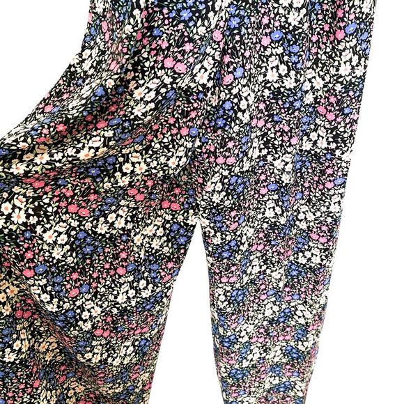 Honey and Rosie Black Multicolor Floral Sleeveless Playsuit Jumpsuit Medium - Picture 5 of 11